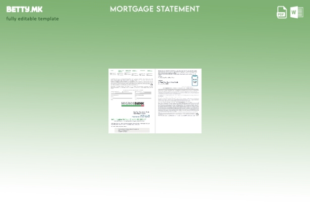 Извод за хипотекарен заем од швајцарската банка Мигросбанк во модерен стил во  1